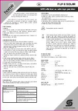 Preview for 5 page of Somogyi home FLP 6 SOLAR Instruction Manual