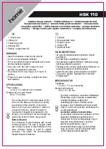 Preview for 3 page of Somogyi Home HSK 110 Instruction Manual