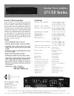 Предварительный просмотр 1 страницы Sonance 275 SE Series Specification Sheet