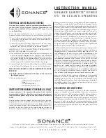 Preview for 4 page of Sonance Quintette 521QR Instruction Manual