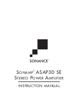 Sonance SONAMP ASAP3D SE Instruction Manual предпросмотр