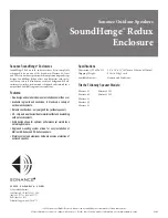 Sonance SoundHenge Outdoor Speakers Specification Sheet preview