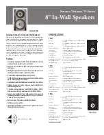 Sonance VIRTUOSO V834D Specification Sheet preview