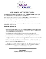 SONIC RELIEF Portable Ultrasound Device User Manual And Treatment Manual preview