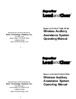 Preview for 1 page of Sonic Technology LCS110 Operating Manual