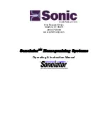 Sonic Sonolator Operating Instructions Manual preview