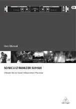 Sonic ULTRAMIZER SU9920 User Manual preview