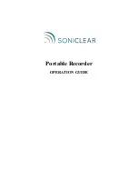 Предварительный просмотр 1 страницы Soniclear Portable recorder Operation Manual