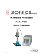 Предварительный просмотр 1 страницы Sonics VC505 Operation Manual