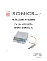 Preview for 1 page of Sonics VCX134ATA Operation Manual