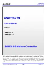 SONIX SN8P25011D User Manual preview