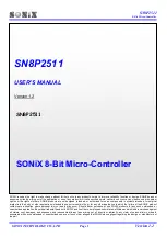 SONIX SN8P2511 User Manual preview