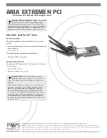 Sonnet ARIA EXTREME N PCI Quick Start Manual предпросмотр