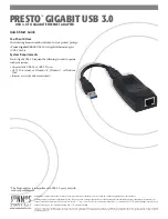 Sonnet PRESTO GIGABIT USB 3.0 Quick Start Manual preview