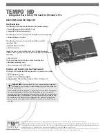 Preview for 3 page of Sonnet TEMPO HD Quick Start Manual