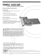 Sonnet TEMPO SATA E4P Quick Start Manual preview