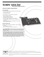 Preview for 1 page of Sonnet TEMPO SATA X4i Quick Start Manual