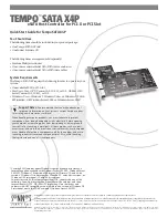 Preview for 1 page of Sonnet TEMPO SATA X4P Quick Start Manual