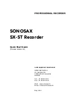 Sonosax SX-ST Quick Start Manual preview