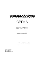 Preview for 1 page of Sonotechnique CPD16 Installation Manual