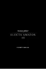 Preview for 1 page of Sonus Faber ELECTA AMATOR III Owner'S Manual