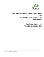 Preview for 1 page of Sonus SBC 1000 Series Configuration Manual