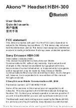 Preview for 2 page of Sony Ericsson Akono HBH-300 User Manual