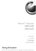 Sony Ericsson Akono HBH-600 (Swedish) User Manual preview