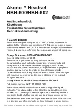 Preview for 2 page of Sony Ericsson Akono HBH-600 (Swedish) User Manual