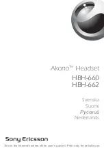 Sony Ericsson Akono HBH-660 (Swedish) Användarhandbok предпросмотр