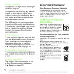 Preview for 72 page of Sony Ericsson G502c User Manual