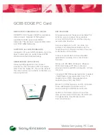 Preview for 1 page of Sony Ericsson GC85 Specification