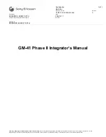 Preview for 1 page of Sony Ericsson GM-41 Phase II Integrator'S Manual