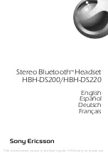 Предварительный просмотр 1 страницы Sony Ericsson HBH-DS200 User Manual