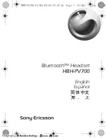 Preview for 1 page of Sony Ericsson HBH-PV700 User Manual