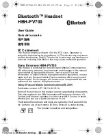 Preview for 2 page of Sony Ericsson HBH-PV700 User Manual