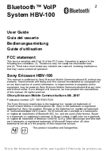 Preview for 2 page of Sony Ericsson HBV-100 User Manual