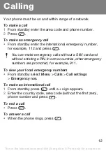 Preview for 12 page of Sony Ericsson J132 User Manual