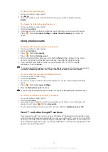 Preview for 46 page of Sony Ericsson Live with Walkmantrade Extended User Manual