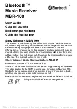 Preview for 2 page of Sony Ericsson MBR-100 User Manual