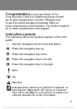 Preview for 2 page of Sony Ericsson T250i User Manual