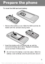 Preview for 3 page of Sony Ericsson T250i User Manual