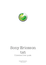 Preview for 1 page of Sony Ericsson txt Extended User Manual