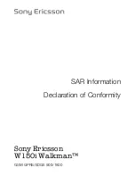 Preview for 1 page of Sony Ericsson W150i Walkman Declaration Of Conformity