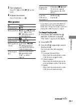 Preview for 71 page of Sony 3-097-196-14(1) Operating Instructions Manual