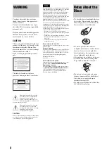 Preview for 2 page of Sony 3-270-909-11(1) Operating Instructions Manual