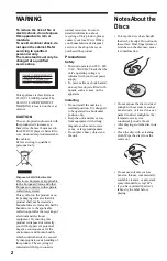 Preview for 2 page of Sony 3-283-146-11(2) Operating Instructions Manual