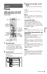 Preview for 73 page of Sony 3-295-080-12(1) Operating Instructions Manual