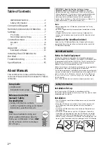 Preview for 2 page of Sony 347146 Reference Manual