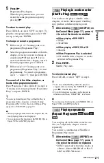 Preview for 21 page of Sony 4-115-669-11(1) Operating Instructions Manual